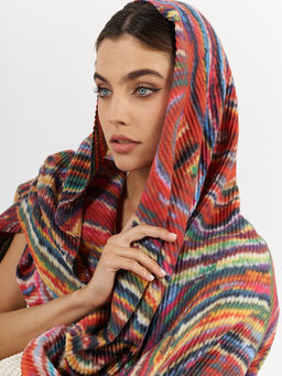 Большой, мягкий, тонкий и очень нежный двусторонний палантин с рисунком