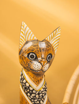 Сувенир «Кошка», 60×14×6 см, дерево, коричневый, МИКС