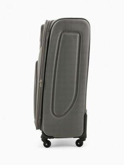 Чемодан на колёсах Royalbag большой 104 л (L), на молнии, с увеличением, кодовый замок, 4 колеса, серый