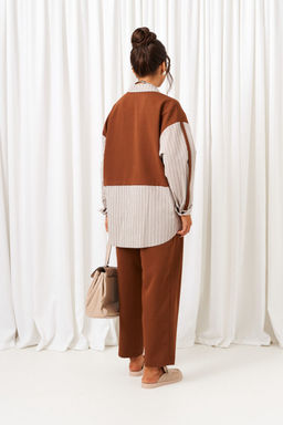 Костюм Beautiful Free 6438 миндаль+серая полоска