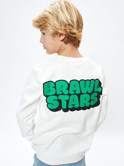 Bisiklet Yaka Brawl Stars Bask?l? Uzun Kollu Erkek ?ocuk Sweatshirt