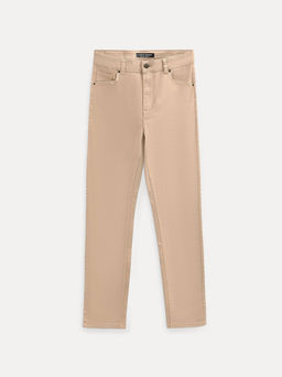 CONTE CON-767 Джинсы straight песочного цвета c геометрическими карманами camel - Conte elegant фото 6