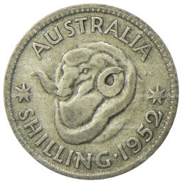 Монета 1 шиллинг 1952 года Австралия