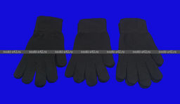 Цена за 12 шт. Перчатки женские, подростковые ЧЕРНЫЕ с начесом арт. MS-Н2202 длина перчатки 20-21 см - For you фото 3