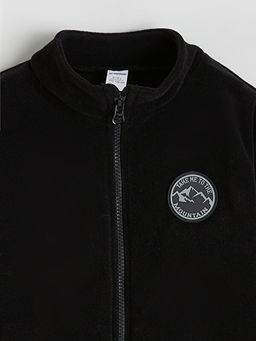 Kolej Yaka Basic Uzun Kollu Erkek ?ocuk Fermuarl? Sweatshirt