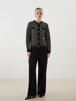 Bisiklet Yaka Desenli Kad?n Triko H?rka