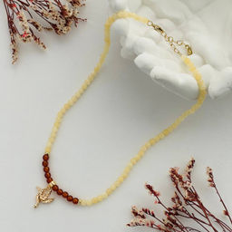 Колье из Кальцита и Граната "Спессартин" с подвеской 42 см +