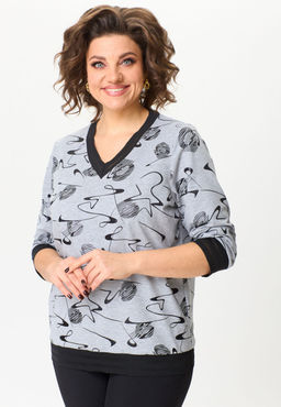 Джемпер БелЭльСтиль 870 серый дизайн