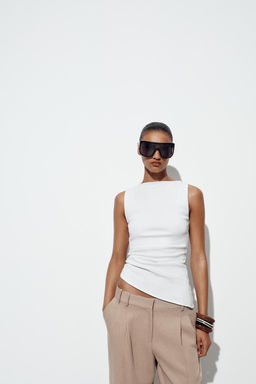 ASYMMETRIC DRAPED T-SHIRT - Zara фото 34