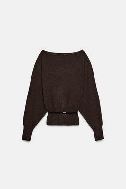 PLAIN KNIT JUMPER WITH BELT - Zara фото 16
