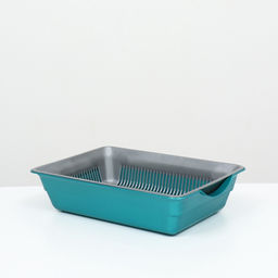 Туалет глубокий с сеткой 36×25×9 см, серый/бирюзовый