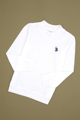 Erkek _ocuk Beyaz Basic Sweatshirt Sepette S_rpriz _ndirim
