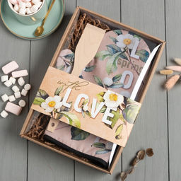 Кухонный набор «Love», варежка-прихватка 20×28 см, лопатка деревянная