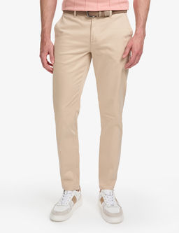 Bej Slim Fit Basic Kanvas Pantolon