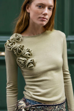 FLORAL WOOL SWEATER - Zara фото 2