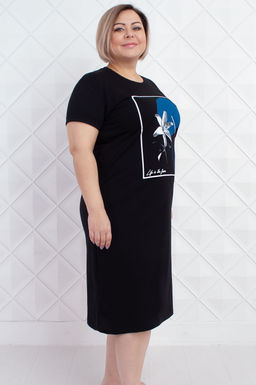 Арт. 4134 Туника женская 50-58 (5 шт) Цвет:черный - Калинка фото 4