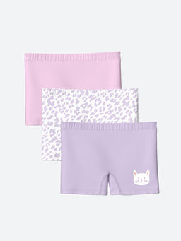 Bask?l? K?z ?ocuk Boxer 3l?