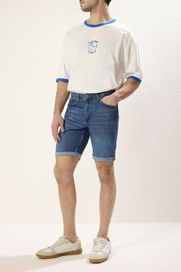 Indigo Slim Fit T_rm_k Destroylu Denim Kot _ort TMNSS21SR0727 - Trendyolmilla фото 2