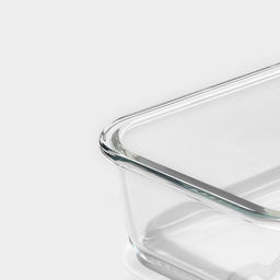 Контейнер для еды из жаропрочного стекла Доляна «Клик», 620 мл, 18×14×6,5 см, с крышкой