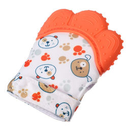 Прорезыватель-рукавичка Крошка Я «Собачки», от 3 мес., красный