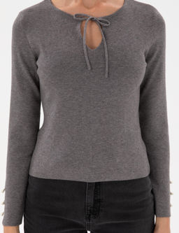 Gri Melanj Slim Fit Kazak - Pierre cardin фото 6