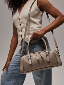 Кожаная сумка Nora DBR 31148 бежевый латте  фото 3