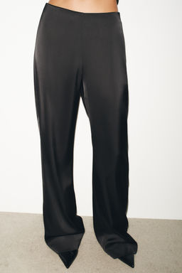 HIGH-WAIST SATIN TROUSERS - Zara фото 9