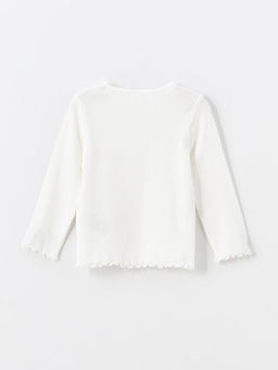 Bisiklet Yaka Uzun Kollu Bask?l? K?z Bebek Ti??rt - Waikiki фото 2