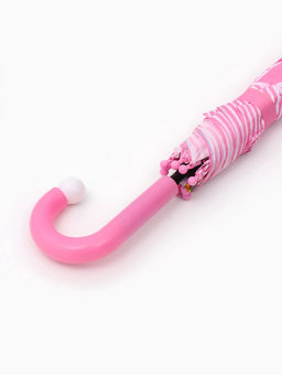 Зонт-трость детский п/авт R43/50 П/Э СЛОНИК ручка-крюк розовый пакет