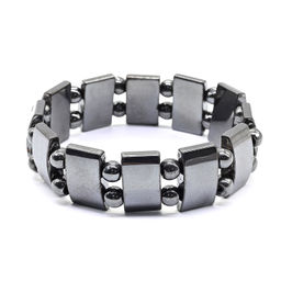 Браслет из гематита сегмент 17*10мм, шарик 6мм