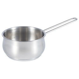 51795 WERNER Набор посуды CASINA из 4 пр. (ковш 14х7,5 см/1,2 л, кастрюля с крышкой 14х7,5 см/1,2 л, сковорода 16х4 см), с индукционным дном. Материал: нержавеющая сталь 18/10. Толщина стенок: 0,6 мм, толщина дна: 3,1 мм.