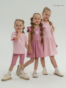 Костюм Актив лиловые сердечки-сухая роза - Sovalina фото 46