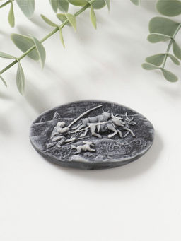 Магнит "Погонщик оленей" (барельеф), 4,5см