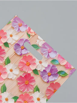 Цена за 20 шт. Подарочный пакет, полиэтиленовый, с вырубной ручкой, Цветы, 30 х 40 см