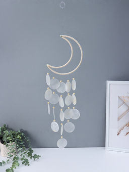 Ловец снов амулет «Месяц», перламутр, 19 кружков, d=4.8 см, 15×50 см