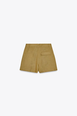 HIGH-WAIST LINEN BLEND BERMUDA SHORTS - Zara фото 5