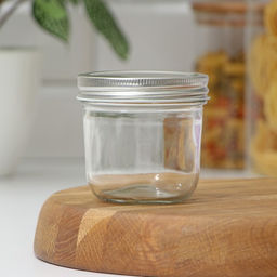 Банка для сыпучих Доляна «Сильвер», 280 мл, 8.7×8.4 см, с металлической крышкой, стекло, прозрачная