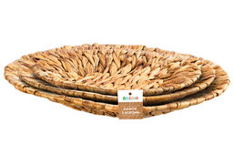 Набор 3 плетеных корзин 37*30*5,5 см, 33*26*4,5 см, 28*22*4см, водный гиацинт - Elan gallery фото 6