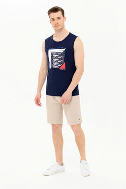 Мужская темно-синяя футболка с круглым вырезом - U.s. polo assn фото 12