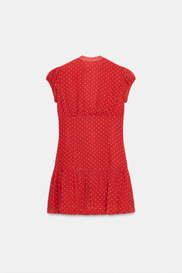 VESTIDO CORTO LUNARES / Rojo / Blanco - Zara фото 6