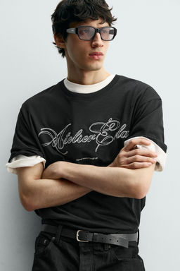 EMBROIDERED SLOGAN T-SHIRT - Zara фото 14