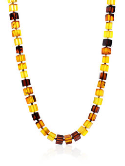 Роскошные оригинальные бусы из натурального цельного янтаря Рафинад