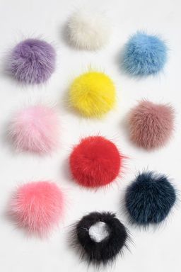 Помпон-половинка меховой 5 см, на основе (5 шт) SF-6145, сиреневый №7 - No name фото 2