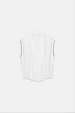 CUERPO PINZAS CON LINO / Blanco - Zara фото 7