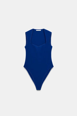 BODY ESCOTE CUADRADO STRETCH / Azul
