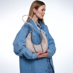 Сумка женская багет TEXTURA на молнии, 28×7×26 см, бежевая