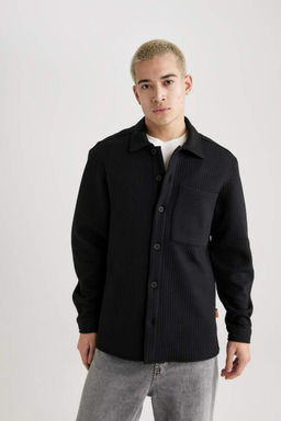 Стеганая куртка-рубашка стандартного кроя с длинными рукавами - Defacto фото 6