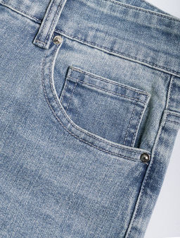 Джинсы клеш от колена из эластичного денима - Vilatte фото 6