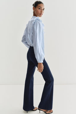 CAMISA RAYAS VOLANTES HILO METALIZADO / Azul / Blanco - Zara фото 3