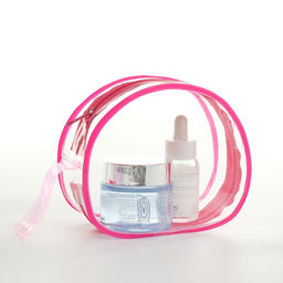 Цена за 2 шт. Косметичка на молнии для бассейна, с ручкой, малиновая/прозрачная - Simaland фото 3